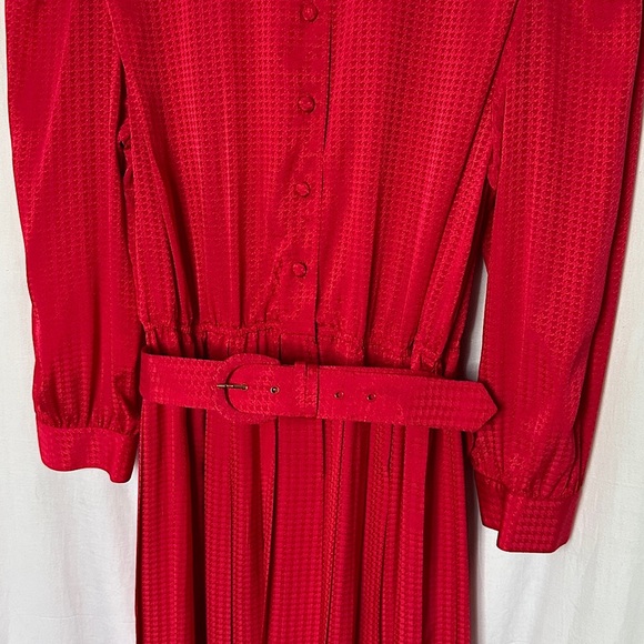 3/$20💥Vintage Appleseed’s Petite Red Front Button Down Belted Aline Retro Dress - Picture 8 of 17